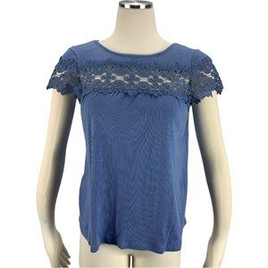 Lauren Conrad LC Blue Lace XS Blouse Romantic Deli